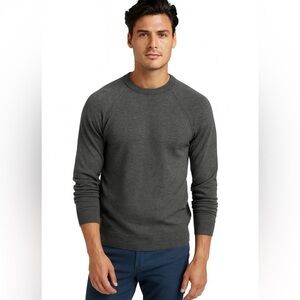 Banana Republic Men's Charcoal Merino Wool Crewneck Sweater, Italian Made, M